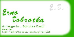 erno dobrotka business card